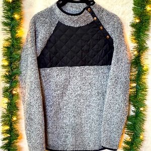 Faux Fur & Quilted Snap Pullover Size Small